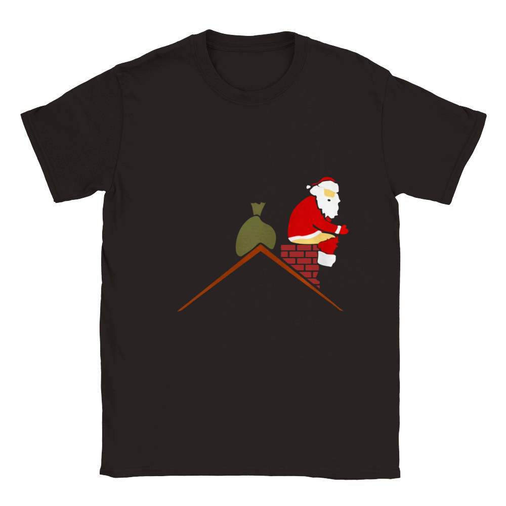 Santa Claus in chimney poops color Classic Kids Crewneck T-shirt