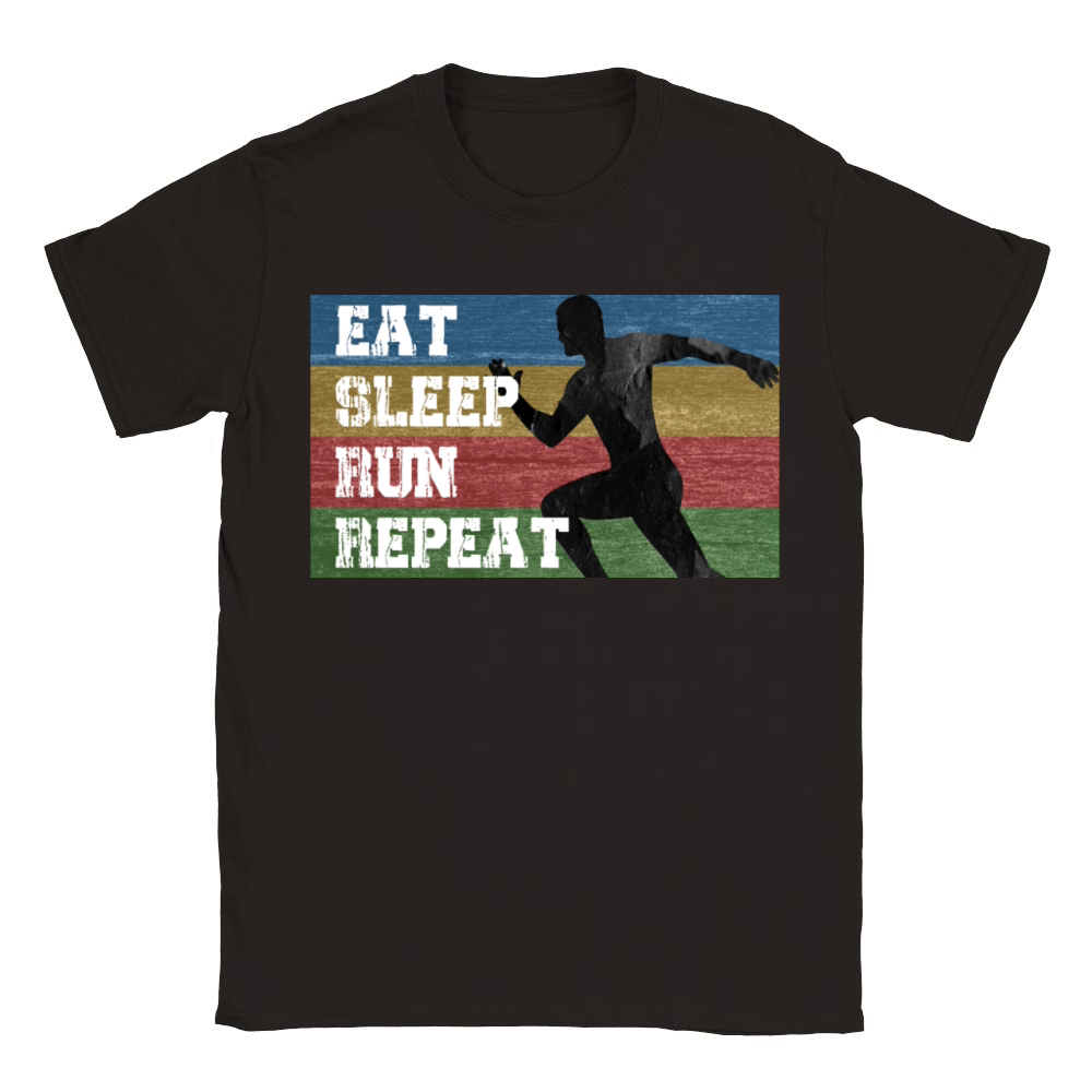Vintage Retro Eat Sleep Run Repeat Funny Running Classic Kids Crewneck T-shirt