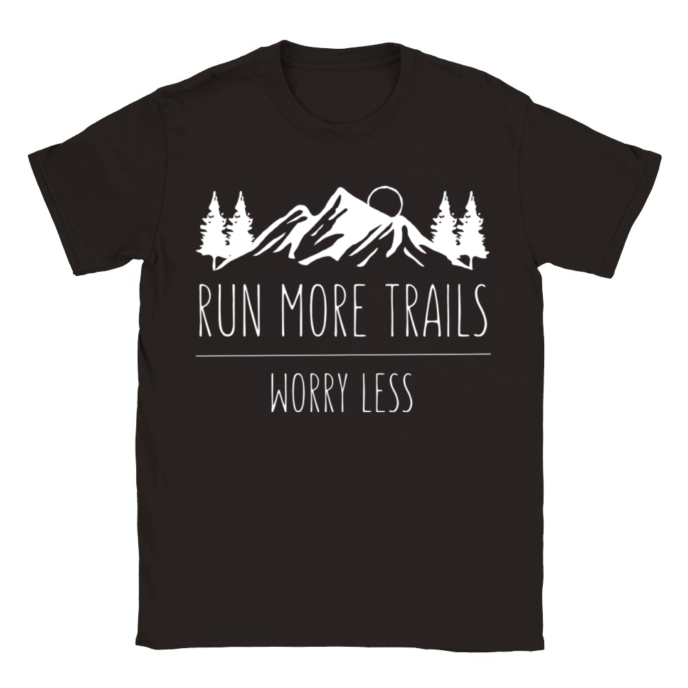 Vintage Trail Running Run More Trail Retro For Run Classic Kids Crewneck T-shirt