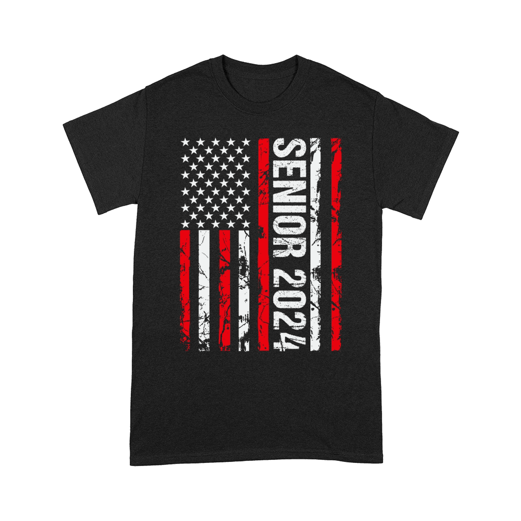 Senior 2024 American Flag USA Graduation Comfort T-shirt