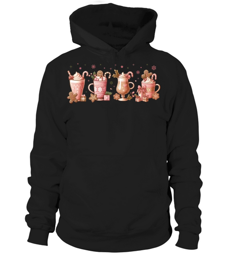ChristmasGingerbreadCoffee Pink Hoodie Unisex