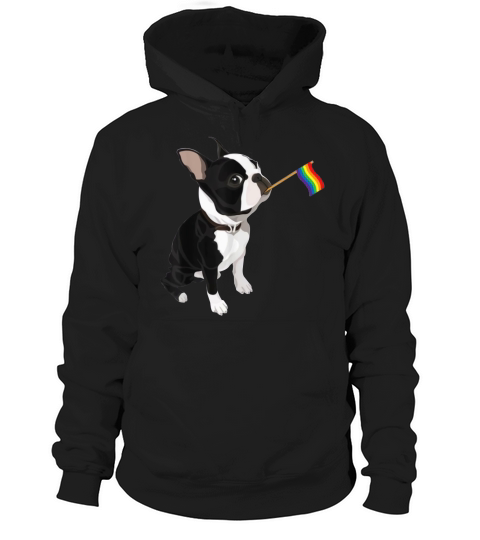 Gay Pride Flag Boston Terrier LGBT Pride Hoodie Unisex