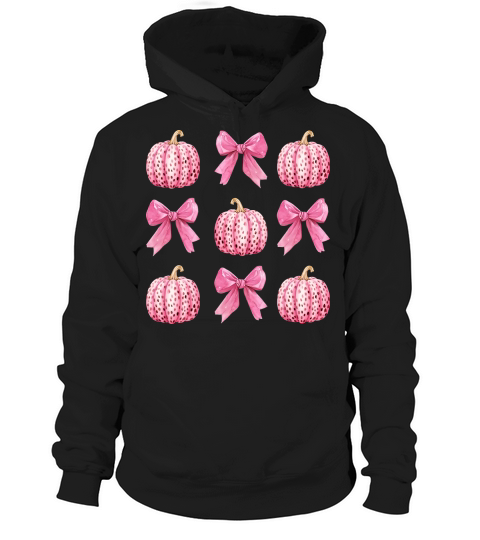 Pink Coquette Bows and Pumpkins Hoodie Unisex