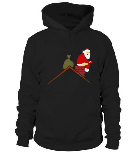 Santa Claus in chimney poops color Hoodie Unisex