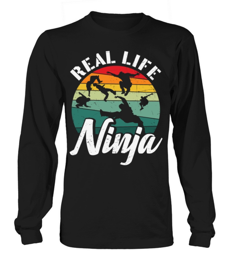Parkour Real Life Ninja Gym Retro Vintage Long sleeved Unisex