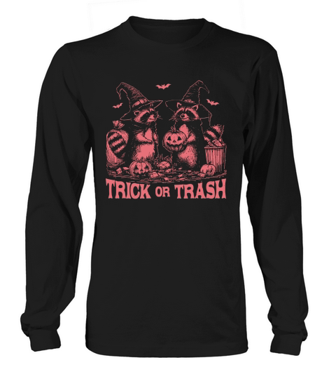 Trick Or Trash Halloween D Red Long sleeved Unisex