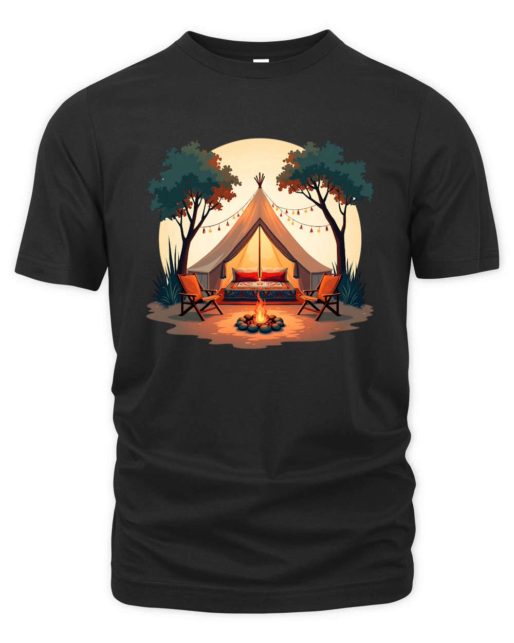 Camping Tent and Firepit Organic Unisex T-shirt