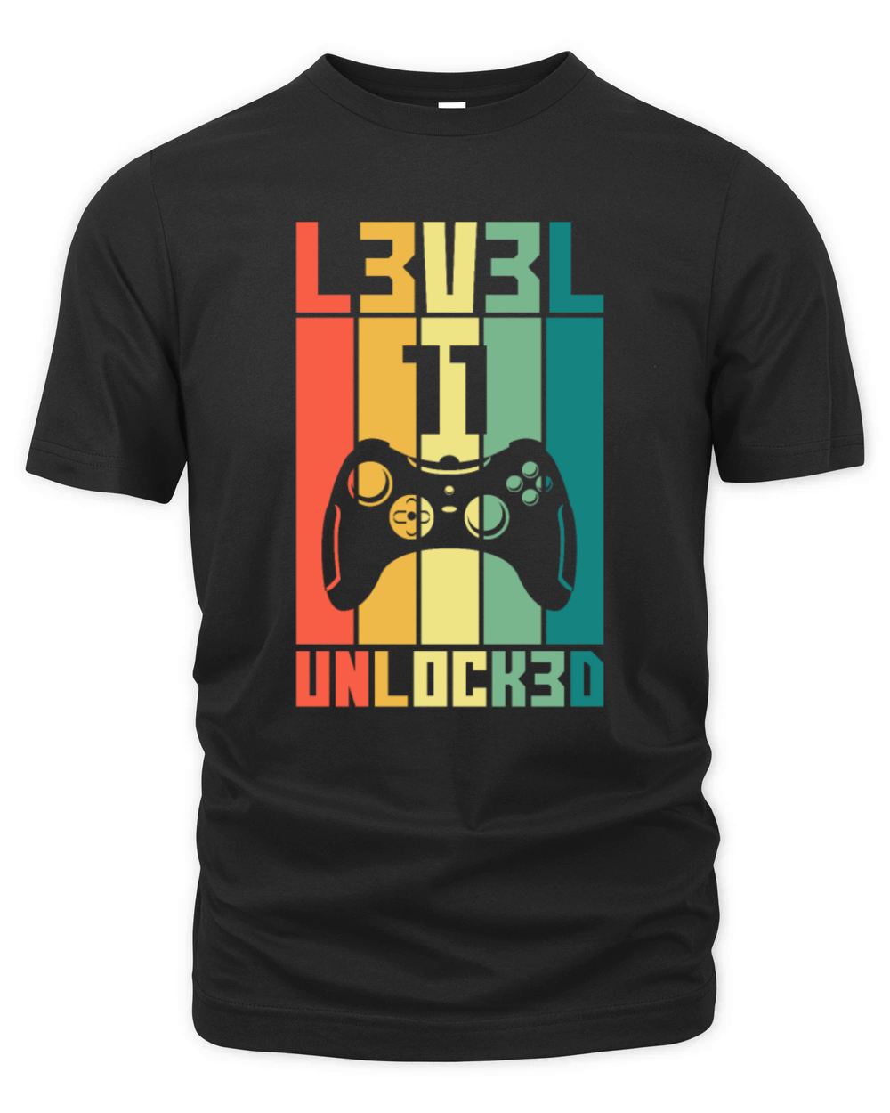 Level 11 Unlocked Vintage Gamer 11th Birthday Gift Organic Unisex T-shirt