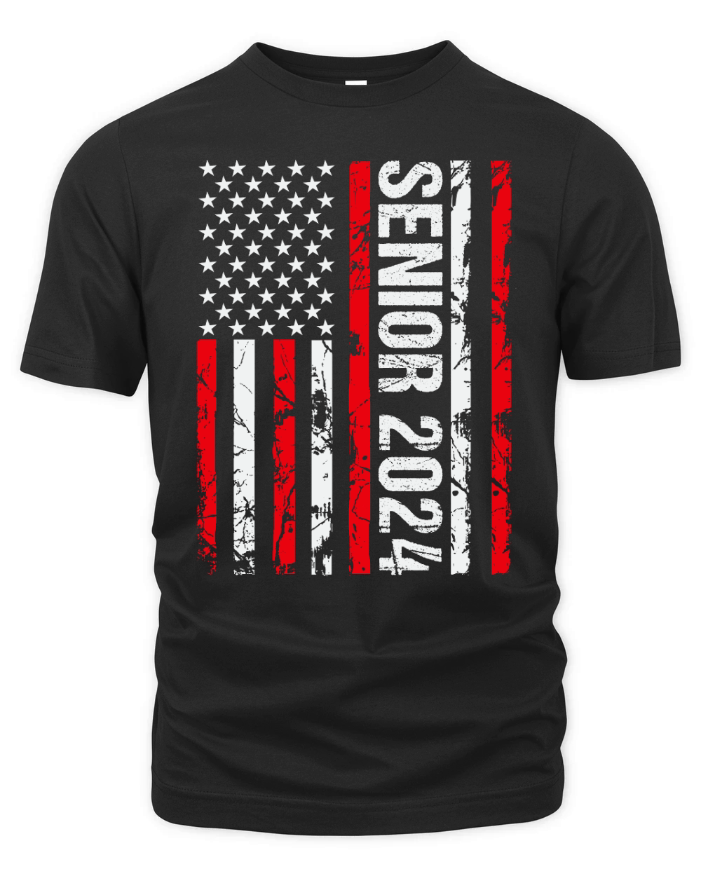 Senior 2024 American Flag USA Graduation Organic Unisex T-shirt