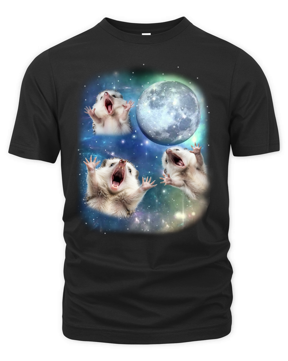 Three Hedgehog Moon Weird Cursed Organic Unisex T-shirt