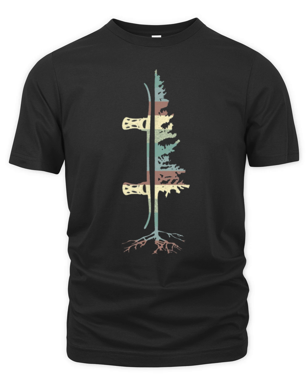 Vintage Pine Snowboard Snowboarding Gift Organic Unisex T-shirt
