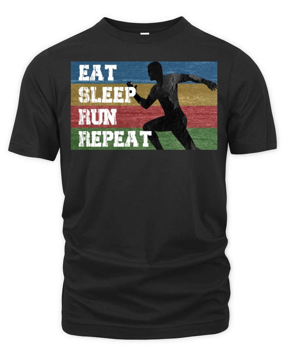 Vintage Retro Eat Sleep Run Repeat Funny Running Organic Unisex T-shirt