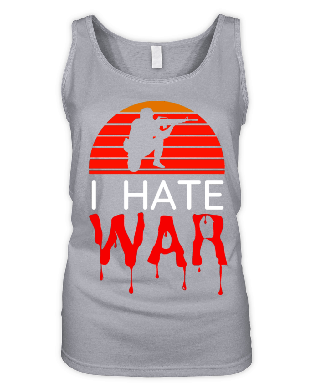 Hate war bloody text retro vintage design Organic Women's Tank Top