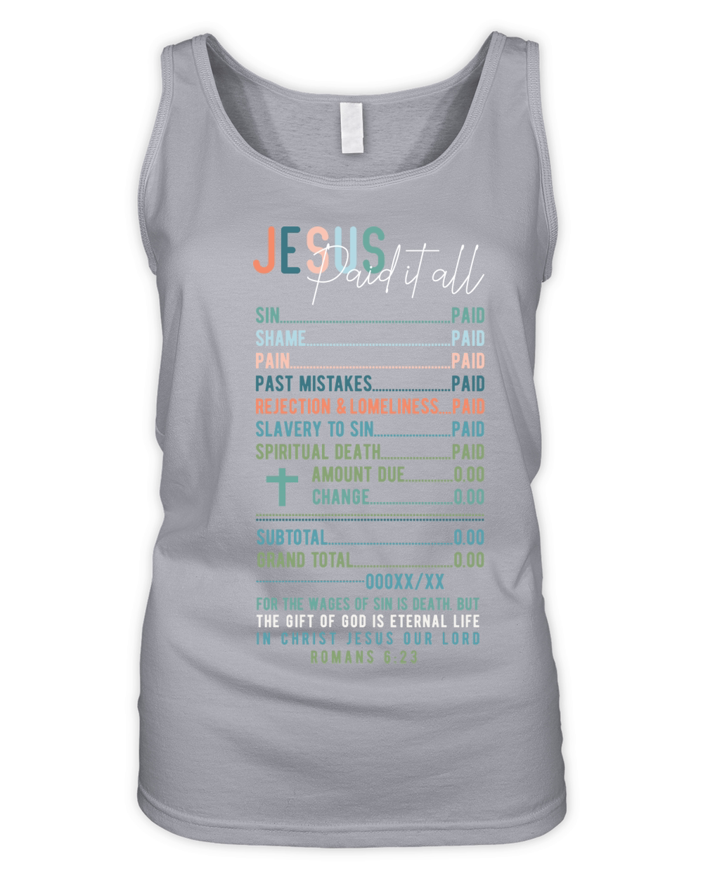 Jesus paid it all Organic Women's Tank Top