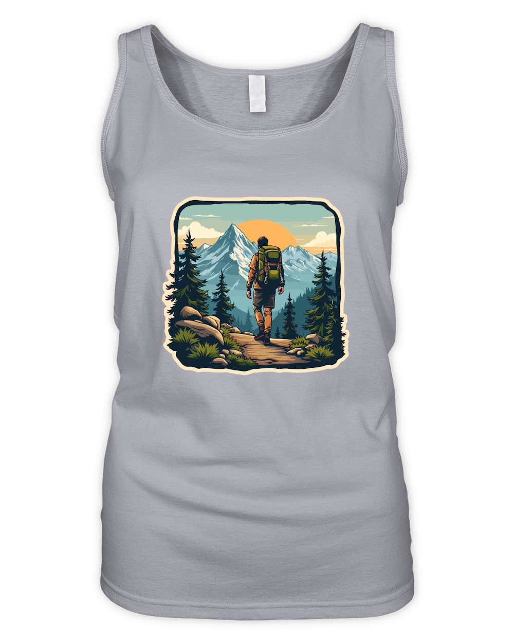 Mountain explorer hiking adventure Illus 17 Organic Women's Tank Top