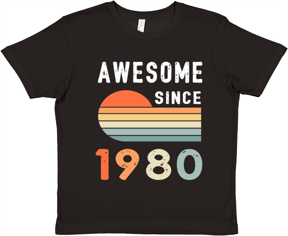 1980 Birthday Retro Vintage Gift Premium Kids Crewneck T-shirt