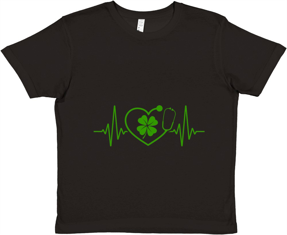Heartbeat Nurse St Patricks Day Premium Kids Crewneck T-shirt