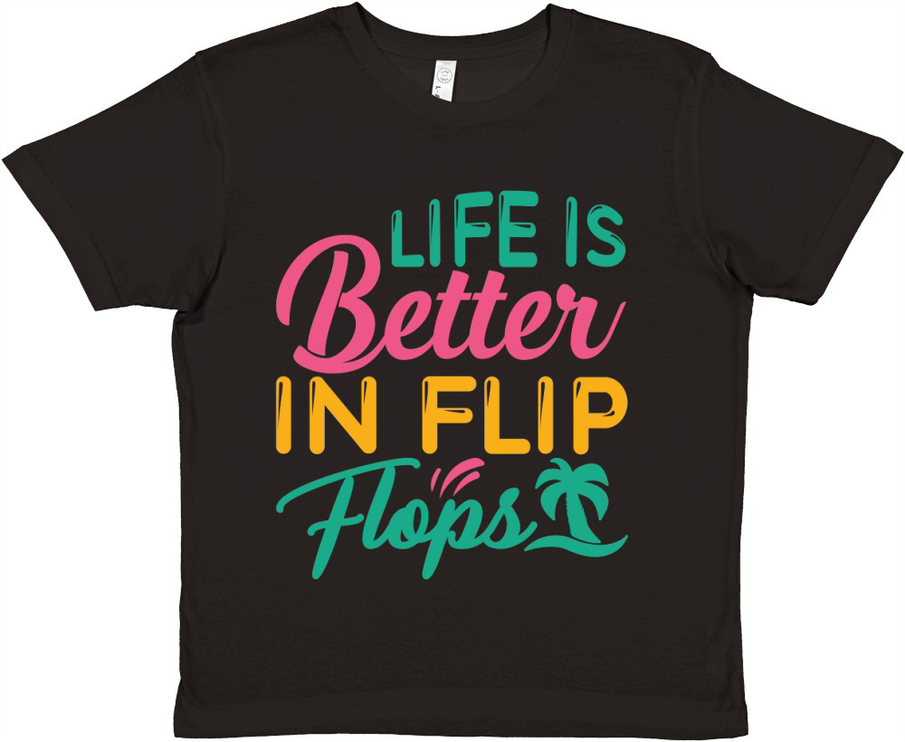 Life is better in flip flops Premium Kids Crewneck T-shirt