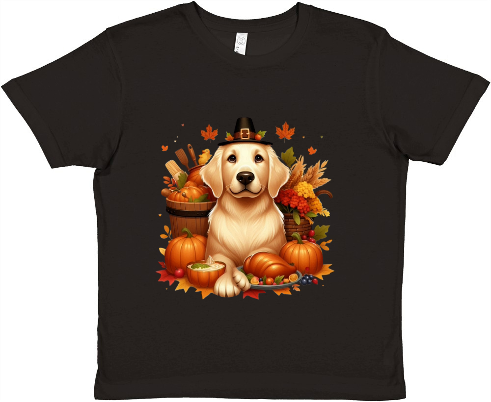 Retriever Thanksgiving Dog clipart (1) Premium Kids Crewneck T-shirt