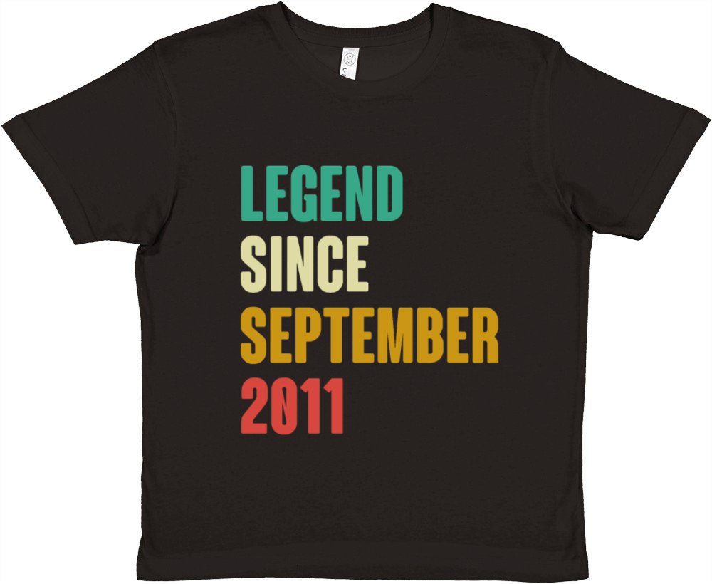 September 2011 11th Birthday 11 Years Old Bday Gi Premium Kids Crewneck T-shirt