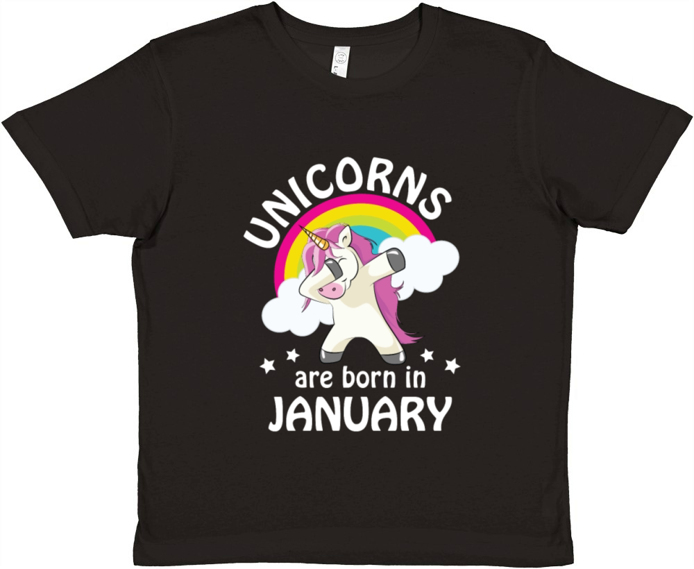 Unicorns are Born in January Premium Kids Crewneck T-shirt