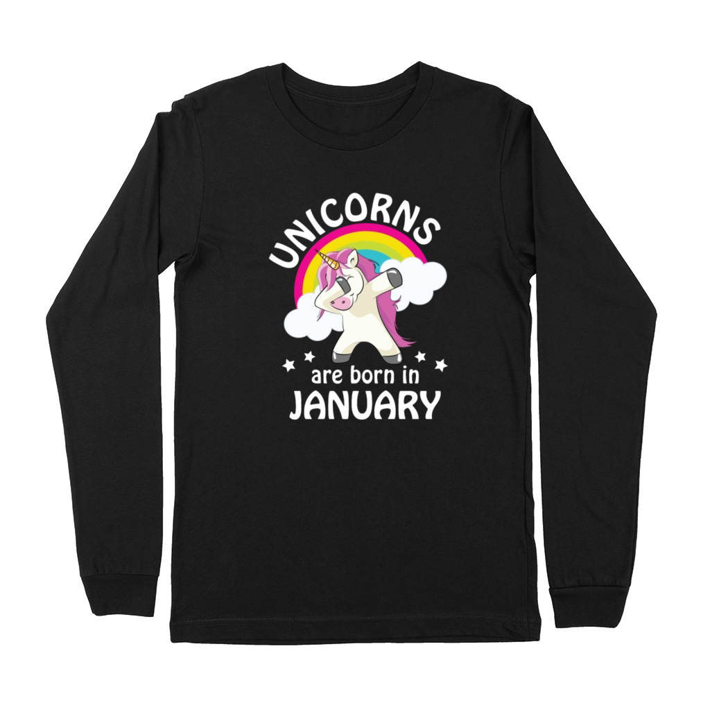 Unicorns are Born in January Premium Long Sleeve
