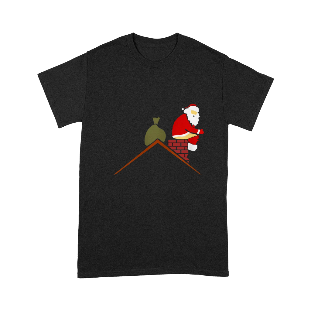 Santa Claus in chimney poops color Premium T-shirt