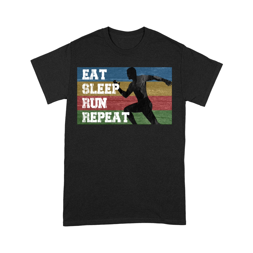 Vintage Retro Eat Sleep Run Repeat Funny Running Premium T-shirt