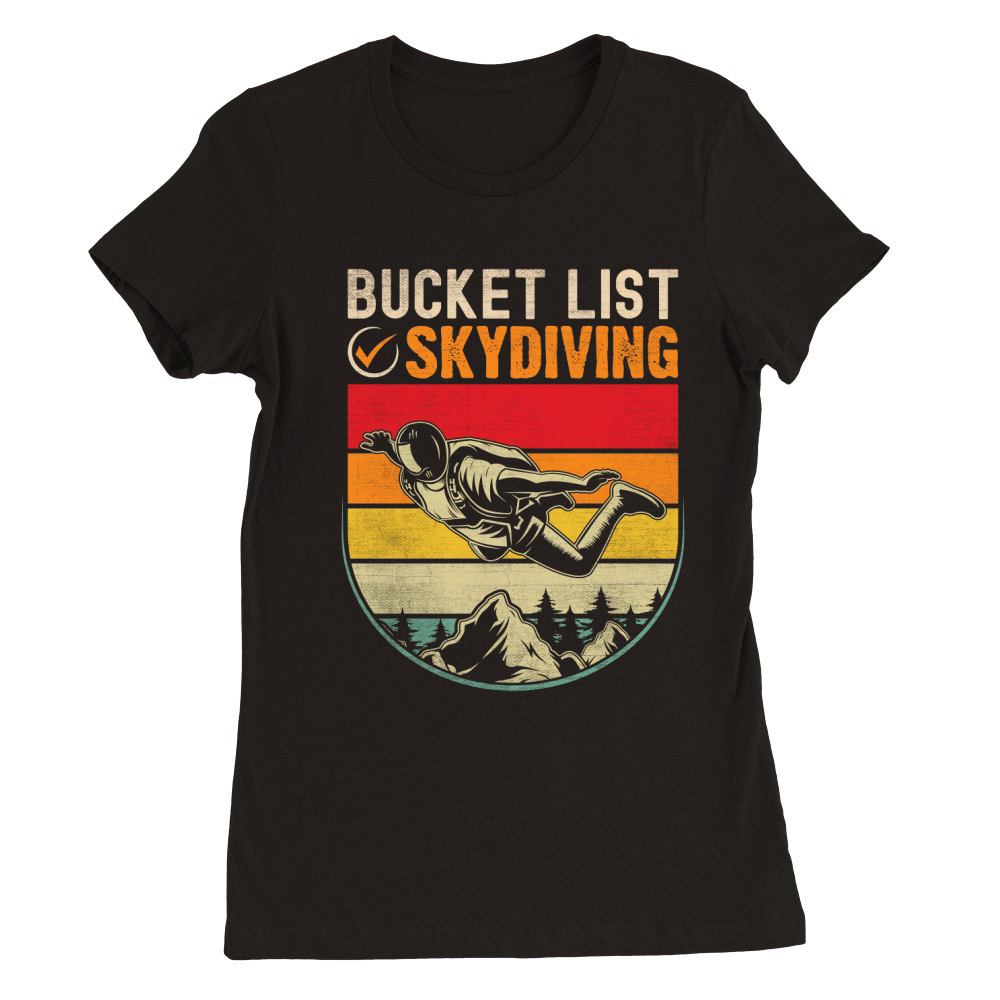 Bucket list skydiving 02 Premium Womens Crewneck T-shirt