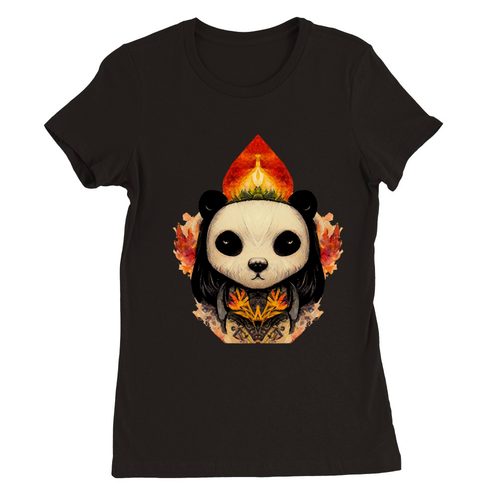Cute Panda Sublimation Premium Womens Crewneck T-shirt