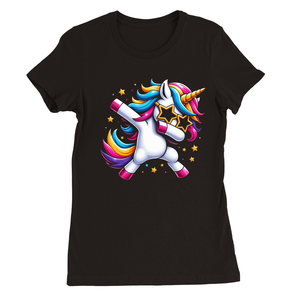 Dabbing Unicorn Premium Womens Crewneck T-shirt