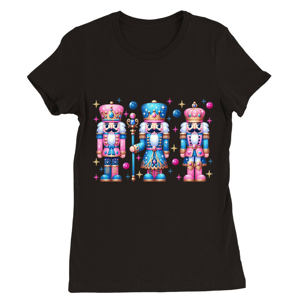 Glitter nutcracker Merry Christmas Premium Womens Crewneck T-shirt
