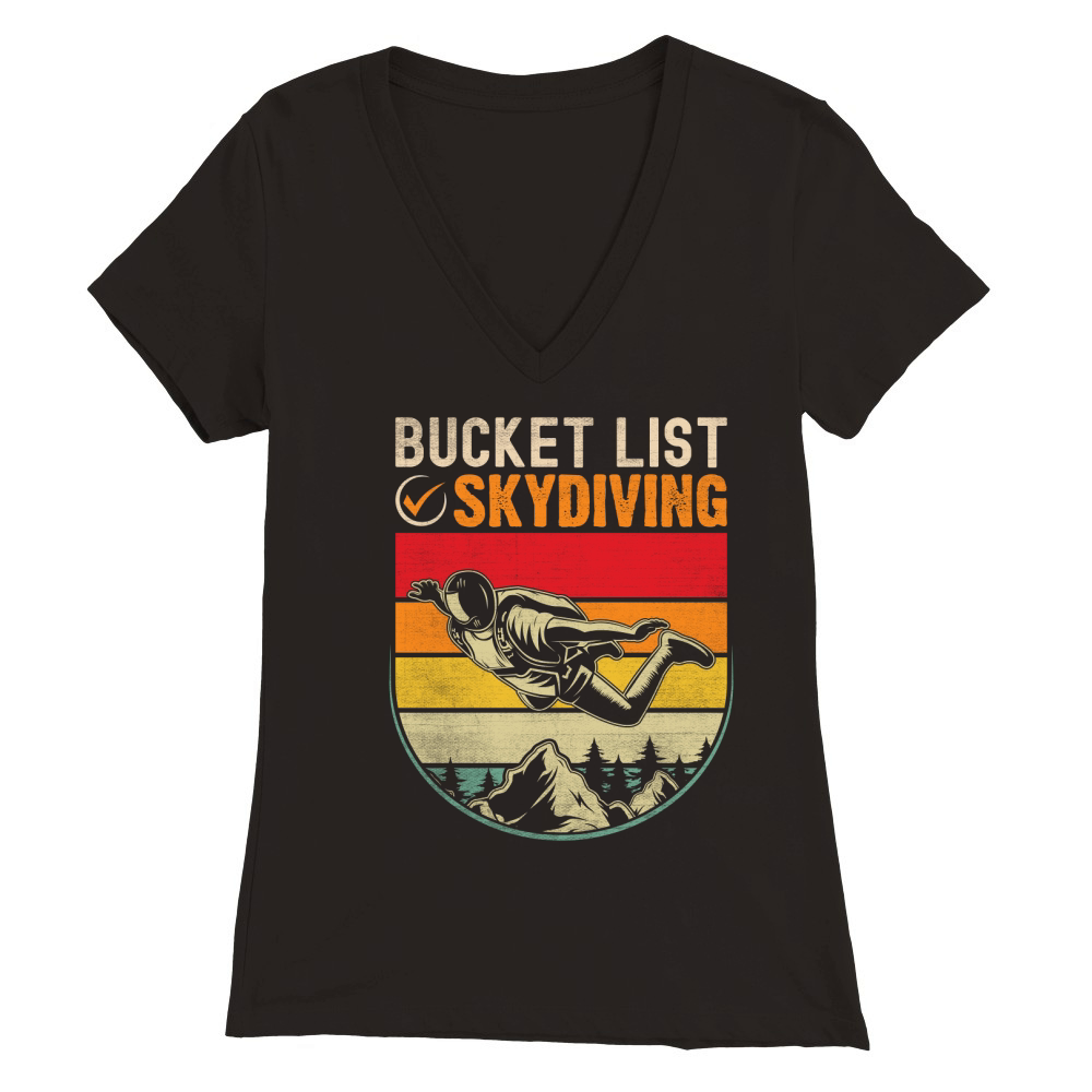 Bucket list skydiving 02 Premium Womens V-Neck T-shirt