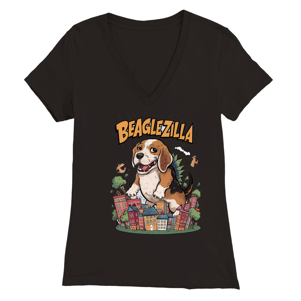 dogzilla (1) Premium Womens V-Neck T-shirt