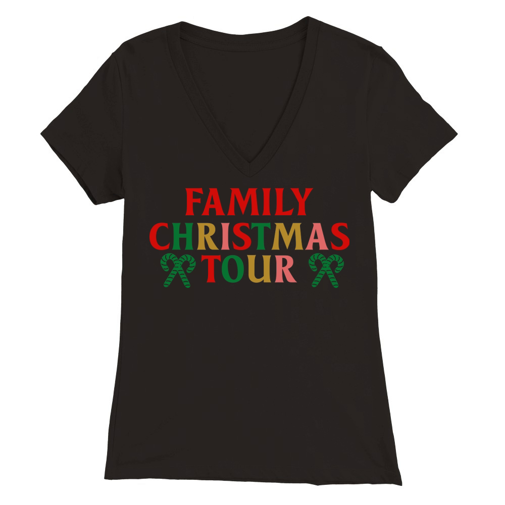 Family Christmas Tour Premium Womens V-Neck T-shirt