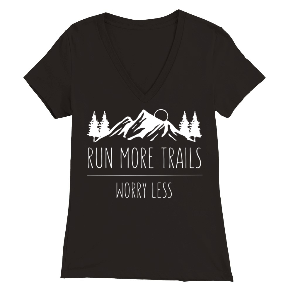 Vintage Trail Running Run More Trail Retro For Run Premium Womens V-Neck T-shirt