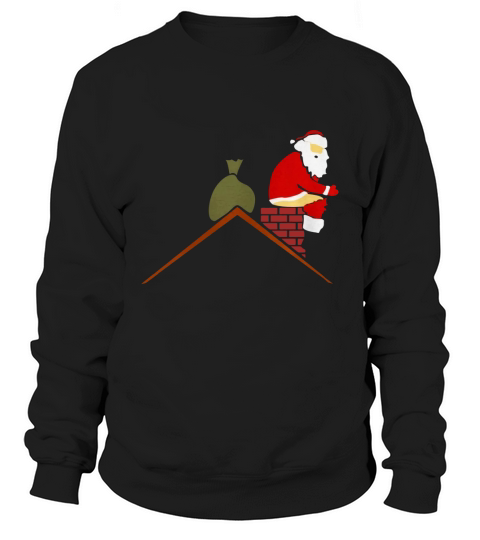 Santa Claus in chimney poops color Sweatshirt Unisex
