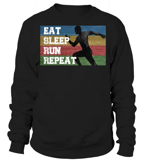 Vintage Retro Eat Sleep Run Repeat Funny Running Sweatshirt Unisex