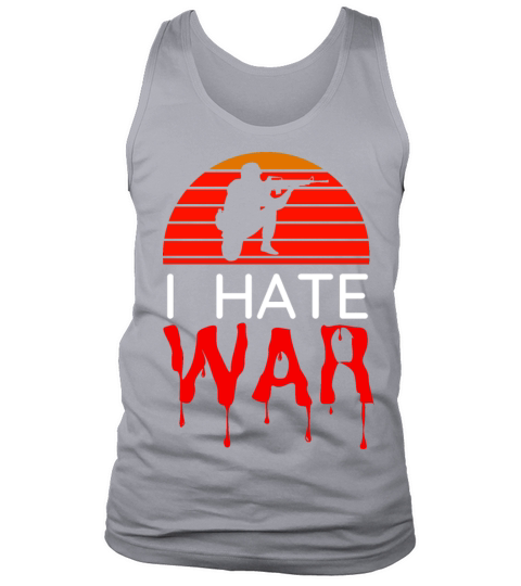 Hate war bloody text retro vintage design Tank Top Unisex