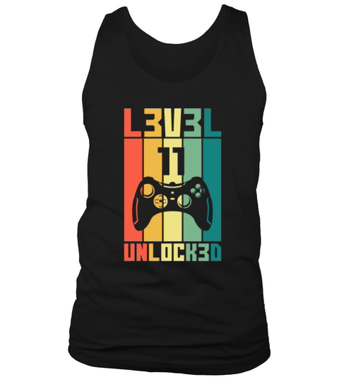Level 11 Unlocked Vintage Gamer 11th Birthday Gift Tank Top Unisex