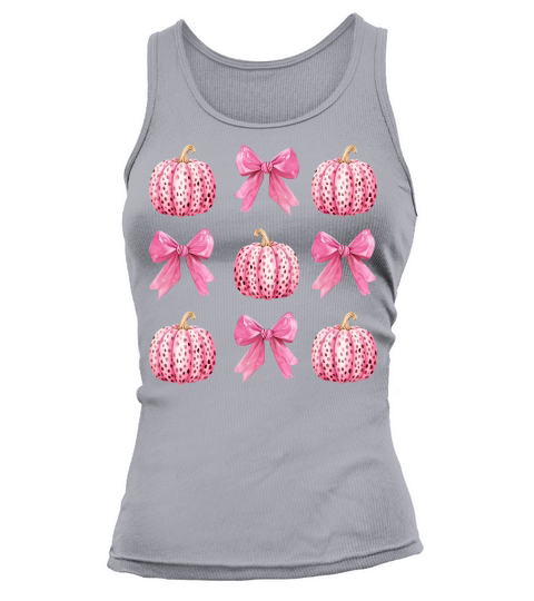 Pink Coquette Bows and Pumpkins Tank top Woman