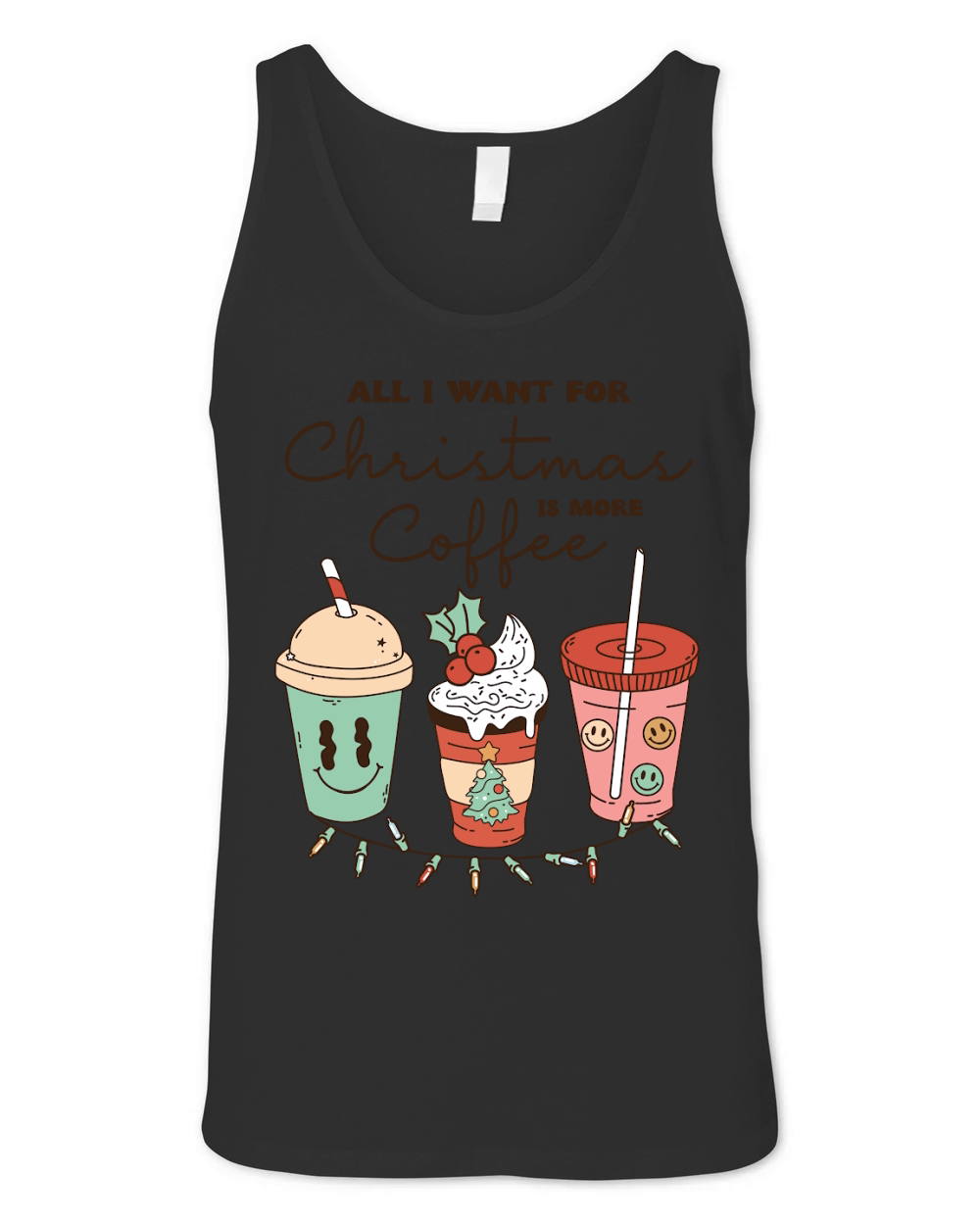 All i want for christmas is more coffee Unisex Jersey Tank