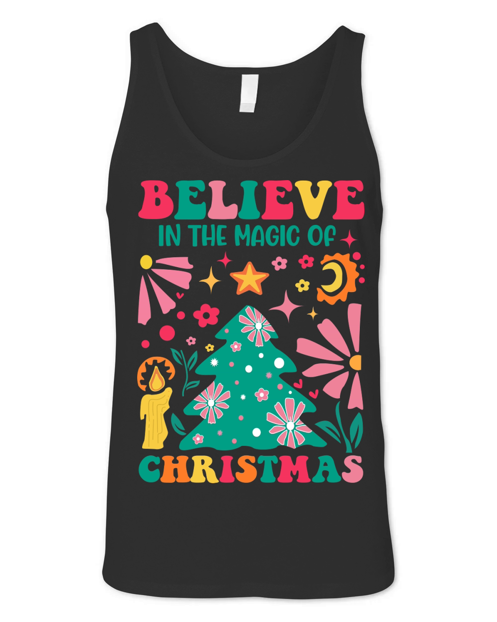 Believe in the mogic of christmas 1 Unisex Jersey Tank