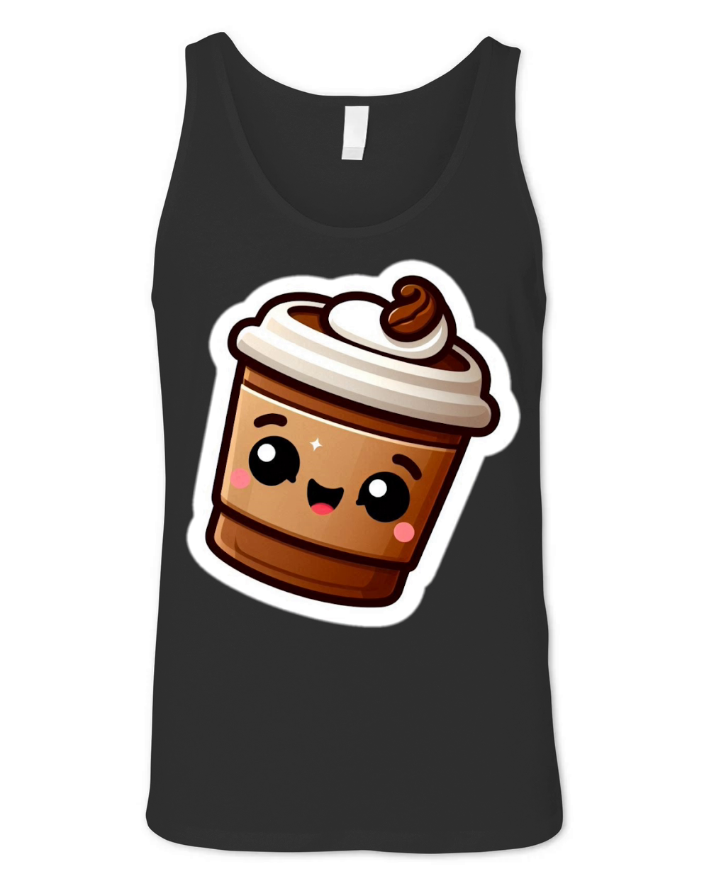 funny coffee cup sticker 9 Unisex Jersey Tank