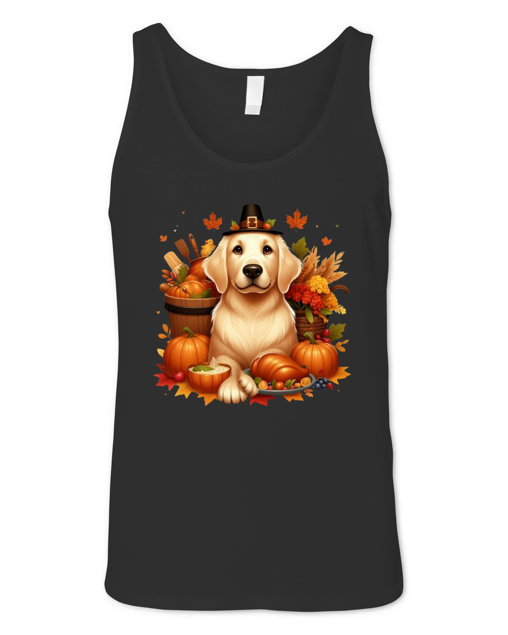 Retriever Thanksgiving Dog clipart (1) Unisex Jersey Tank