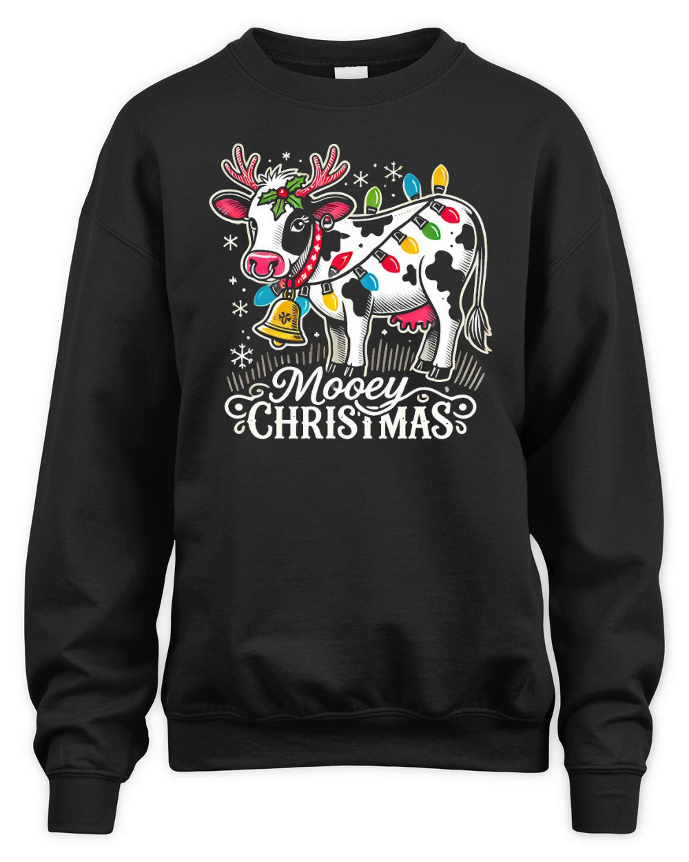 Cow Christmas Funny Mooey Unisex Premium Crewneck Sweatshirt