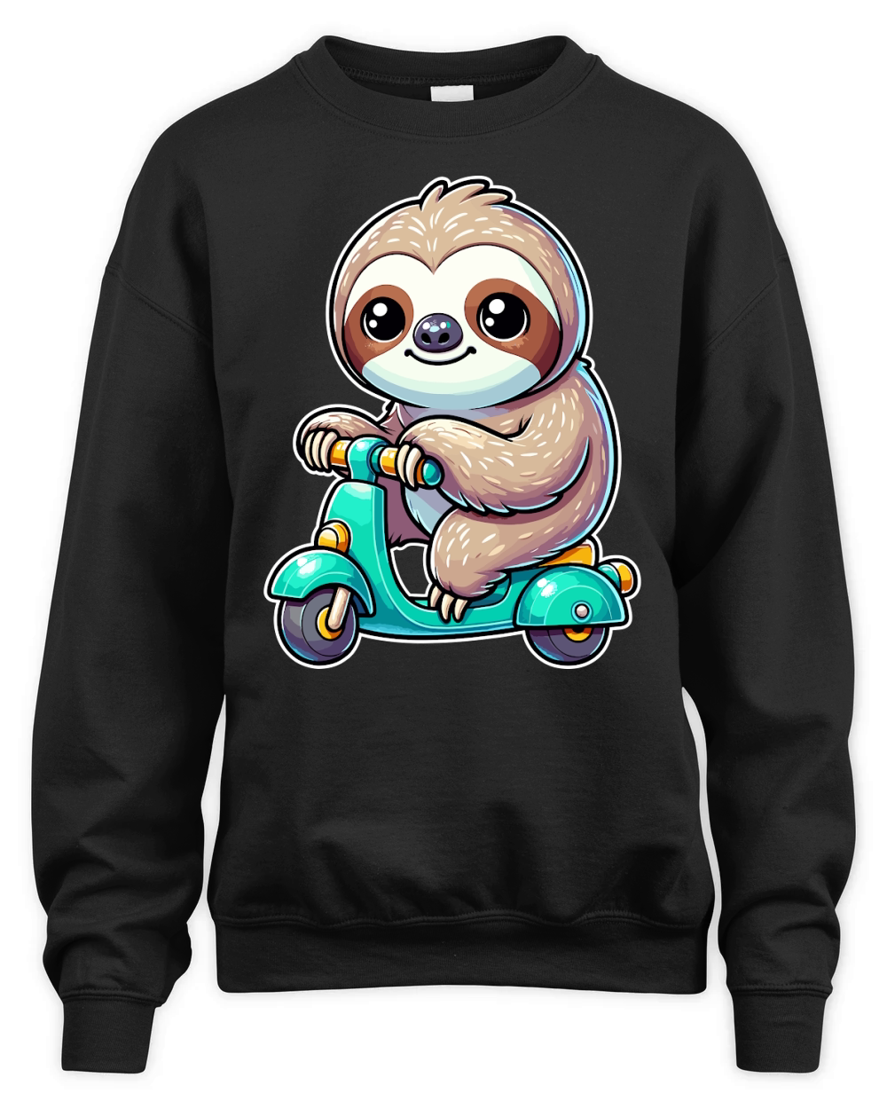 Sloth Riding Scooter 7 Unisex Premium Crewneck Sweatshirt