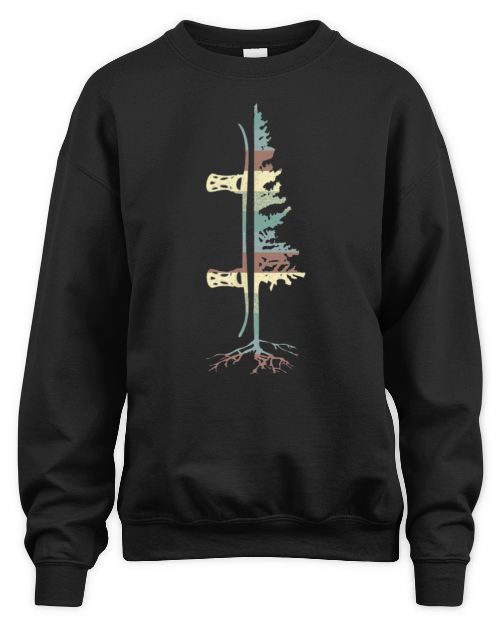 Vintage Pine Snowboard Snowboarding Gift Unisex Premium Crewneck Sweatshirt