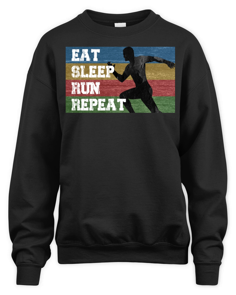 Vintage Retro Eat Sleep Run Repeat Funny Running Unisex Premium Crewneck Sweatshirt