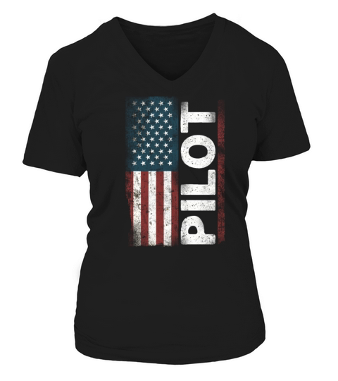 Airplane Pilot Vintage Pilot V-neck T-Shirt Woman